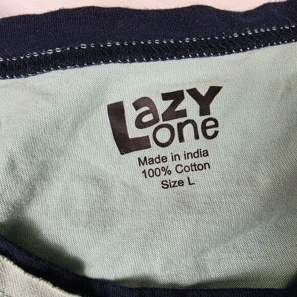 Lazy One Stuck In Bed Graphic Adults Size Large Mint Green Shirt Sleep Wear - Picture 4 of 8